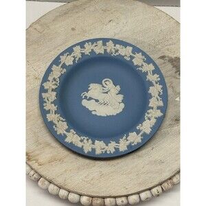 VTG  Blue Jasperware Plate, Wedgewood, England, Aurora Goddess Of Dawn 4.5
